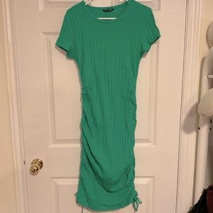 Drawstring Side Rib-knit Bodycon Dress XL